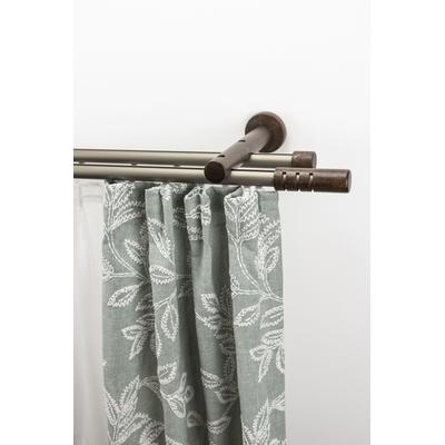 Gardinenstange GARESA "PEMPIA", braun (mattchromfarben, nussbaum), L:470cm Ø:20mm, Holzwerkstoff, Metall, Gardinenstangen, Vorhanggarnitur, verlängerbar, Knopf m.Ausschnitte Image