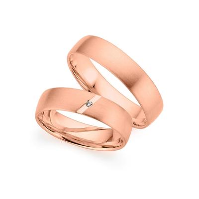 Trauring PHÖNIX "Schmuck Geschenk Gold 333 Trauring Ehering LIEBE versch. Varianten" Gr. 64, rosa (roségoldfarben), Fingerringe, 64, ohne Brillant, Roségold 333, 5,0mm, Rosu00e9gold 333, Made in Germany, wahlweise mit oder ohne Brillant Image