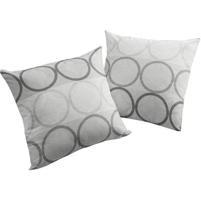 Dekokissen WIRTH "Zirbello" Gr. 1, grau (dunkelgrau, kreise), B:40cm L:40cm, Baumwolle, Polyester, Dekokissen_Sitzkissen_Kissenhüllen, Kissenhülle ohne Füllung, 2 Stück Image