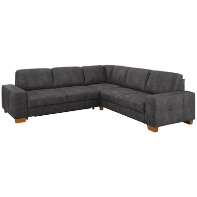 Ecksofa HOME AFFAIRE "Puccini L-Form", grau (anthrazit), B:276cm H:86cm T:271cm, Luxus-Microfaser Lederoptik (100% Polyester), Luxus-Microfaser (100% Polyester), Luxus-Microfaser ALTARA NUBUCK (100% Polyester), Sofas, mit Federkern,... Image