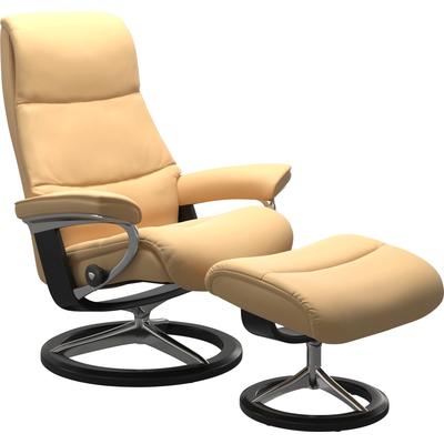 Relaxsessel STRESSLESS "View", gelb, B:82cm H:109cm T:81cm, Sessel, mit Signature Base, Größe M,Gestell Schwarz Image