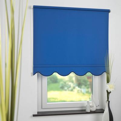 Seitenzugrollo LIEDECO Gr. 11, blau, B:162cm H:180cm, Polyester, Rollos, Volantrollo - Volant Klassik, Fixmaß Image