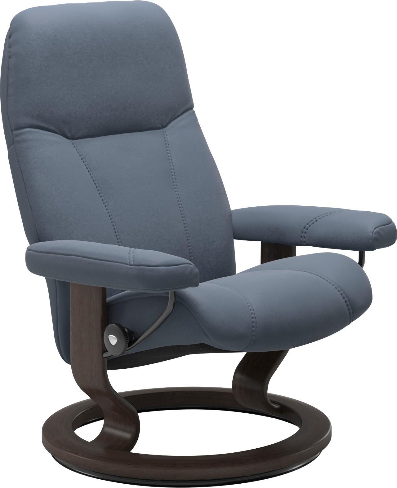 Relaxsessel STRESSLESS "Consul", blau (sparrow blau paloma), B:76cm H:100cm T:71cm, Leder BATICK: BATICK ist ein leicht korrigiertes, durchgefärbtes und genarbtes Möbelleder, bei dem die meisten Unebenheiten und Spuren in der Regel entfernt... Image