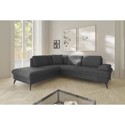 Ecksofa SIT & MORE "Morris Jubi L-Form", grau (anthrazit), B:238cm H:83cm T:202cm, 100% Polyester, Sofas, inkl. Armteilfunktion und 1 Zierkissen, wahlweise mit Bettfunktion Image