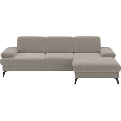 Ecksofa SIT & MORE "Morris L-Form, inkl. Sitztiefenverstellung", beige, B:275cm H:82cm T:171cm, 100% Polyester, Sofas, wahlweise mit Armteilverstellung, Bettfunktion & Bettkasten Image
