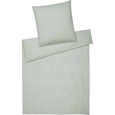 Bettwäsche ELEGANTE "Breeze", grün (pistazie), B/L: 135cm x 200cm, , Halbleinen, B/L: 80cm x 80cm, Halbleinen, Obermaterial: 50% Baumwolle, 50% Leinen, Bettwäsche, angenehmes Hautgefühl Image
