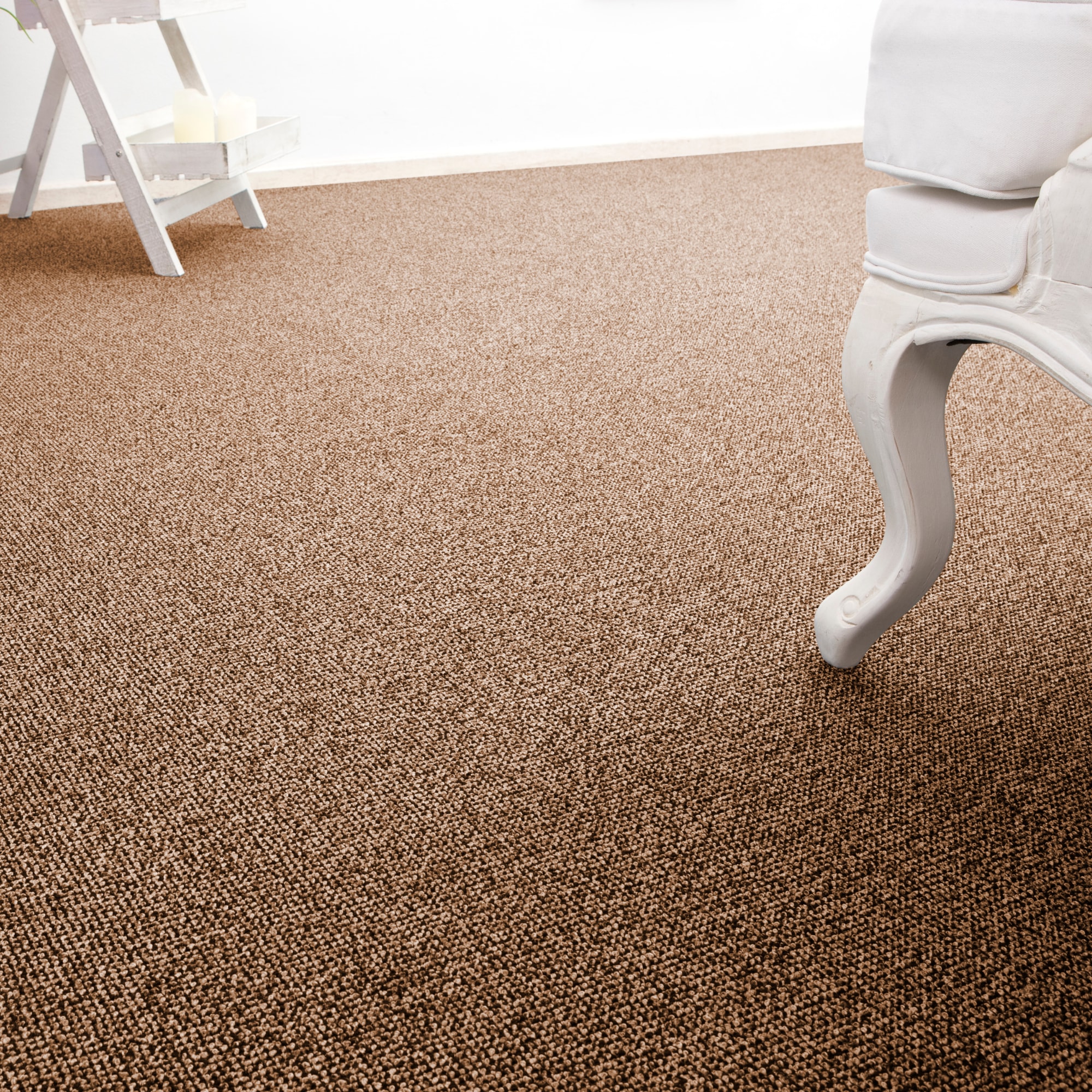 Teppichboden ANDIAMO "Carlos, Feinschlinge, Made in Netherlands", braun (mokka), B:500cm H:6,5mm L:150cm, Polypropylen, Teppiche, melierte Optik, Breite 400 cm oder 500 cm, strapazierfähig Image