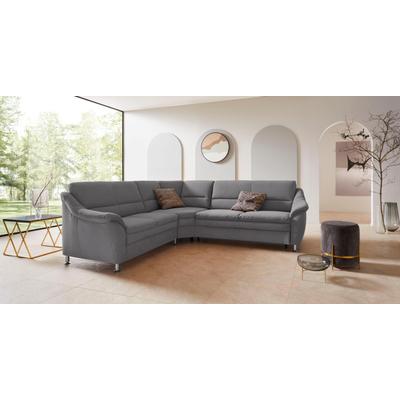Ecksofa PLACES OF STYLE "Cardoso L-Form", grau, B:260cm H:90cm T:230cm, Luxus-Microfaser ALTARA NUBUCK (100% Polyester), Luxus-Microfaser weich (90% Polyester, 10% Polyamid), Struktur (52%Polyester, 35% Acryl, 13%Cotton), Luxus-Microfaser Lederoptik... Image