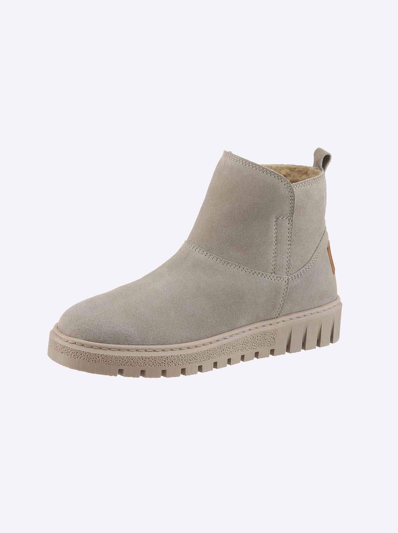 Stiefelette CASUAL LOOKS, Damen, Gr. 37, grau (taupe), Glattleder, Veloursleder, Schuhe Stiefelette