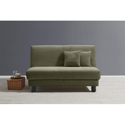Schlafsofa ELL + ELL "Enny", grün, B:125cm H:90cm T:100cm, 92% Polyester 8% Nylon, Sofas Image