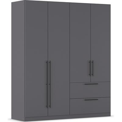 Kleiderschrank RAUCH "Drehtürenschrank Schrank Garderobe Wäscheschrank Schlafzimmer AVOLA", grau (graumetallic), B:181cm H:197cm T:54cm, Holzwerkstoff, Schränke, mit hochwertigen Stangengriffen aus Metall in Schwarz MADE IN GERMANY Image