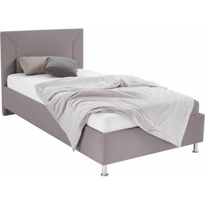 Polsterbett, grau (hellgrau), B:110cm L:210cm, Bezug Bett: Microfaser (100% Polyester), Bonnell-Federkernmatratze: Mischgewebe (51% Polyprophlen, 39% Polyester, 10% Baumwolle), Kaltschaummatratze: Frottee (100% Polyester), Bezug abnehm- und waschbar... Image