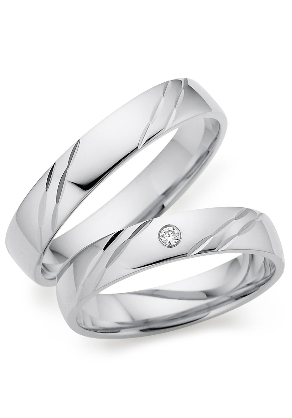 Trauring PHÖNIX "Schmuck Geschenk Silber 925 Ehering LIEBE, 930792, 930793" Gr. 60, silber (silberfarben), Fingerringe, 60, 0,02 SI = kleine Einschlüsse mit Brillant, Silber 925 (Sterlingsilber), 4mm, Made in Germany - wahlweise mit oder ohne Brillant Image