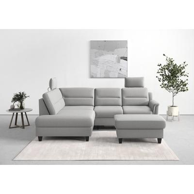 Ecksofa SIT & MORE "Farö L-Form", grau, B:251cm H:90cm T:187cm, Sofas, inklusive Federkern, wahlweise mit Bettfunktion und Bettkasten Image
