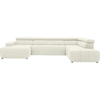 Wohnlandschaft DOMO COLLECTION "Brandon, whlw. mit Sitztiefenverstellung, inkl. Nierenkissen", weiß, B:359cm H:80cm T:228cm, Kunstleder SOFTLUX, Luxus-Microfaser in Antikleder-Optik (100% Polyester), Luxus-Microfaser (100% Polyester), Sofas, mit... Image