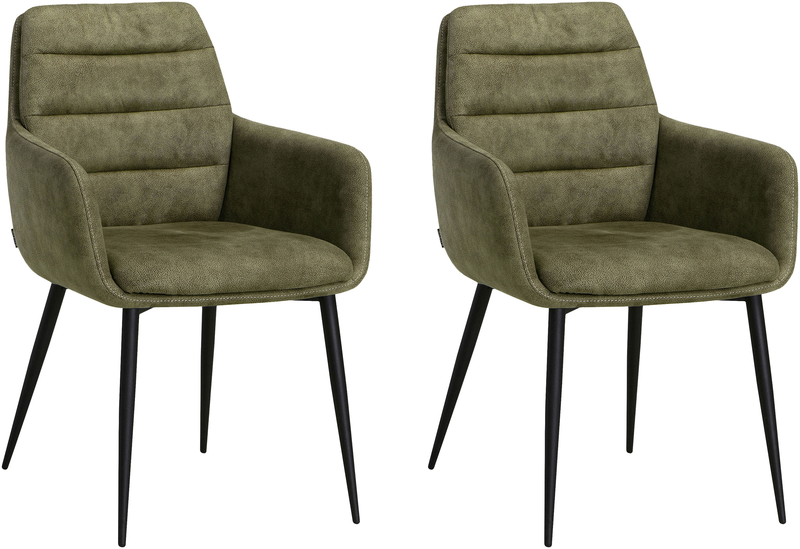 Armlehnstuhl OMG DESIGN "Bailey", grün (moss, schwarz), B:58cm H:87cm T:64cm, Stühle, Schalenstuhl, Esszimmerstuhl, pflegeleichter Bezug