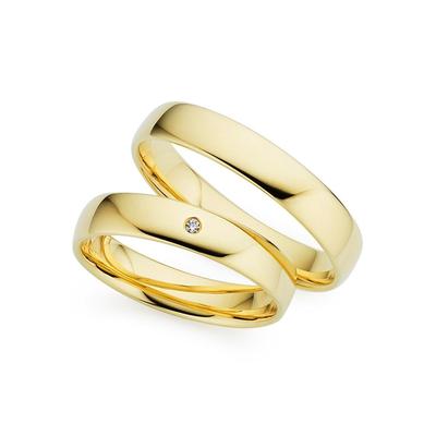 Trauring PHÖNIX "Schmuck Geschenk Gold 333 Trauring Ehering LIEBE versch. Varianten" Gr. 50, gold (gelbgoldfarben), Fingerringe, 50, ohne Brillant, Gelbgold 333, 4,0mm, Made in Germany, wahlweise mit oder ohne Brillant Image