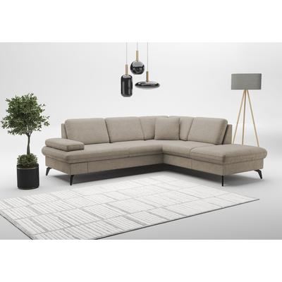 Ecksofa SIT & MORE "Morris Jubi L-Form", grau (taupe), B:238cm H:83cm T:202cm, 95% Polyester, 5% Polyamid, Sofas, inkl. Armteilfunktion und 1 Zierkissen, wahlweise mit Bettfunktion Image