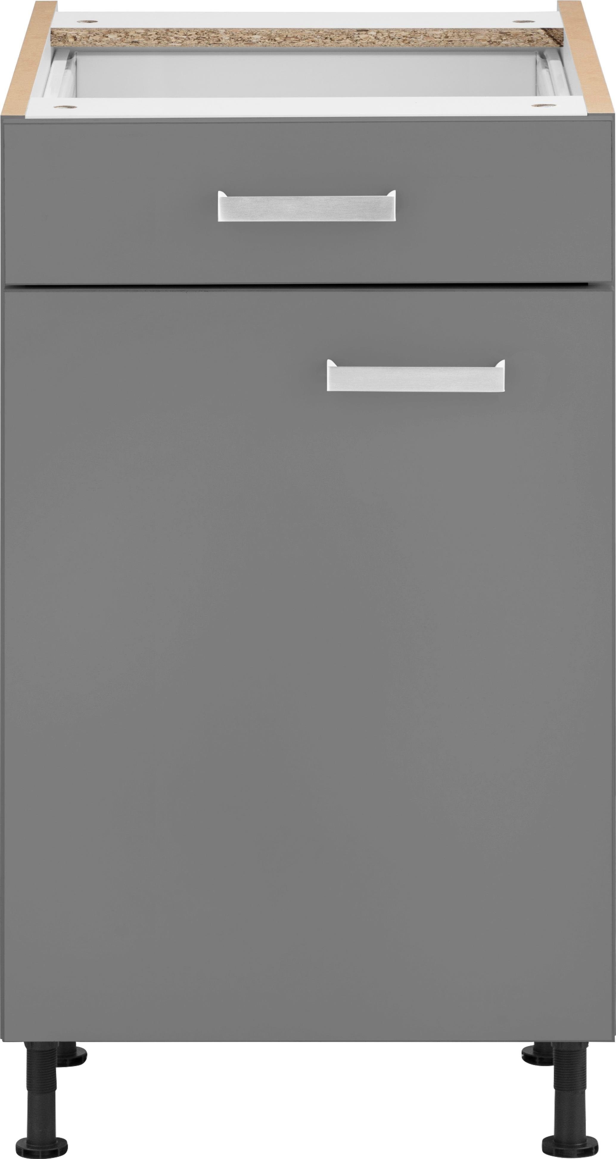 Unterschrank OPTIFIT "Parma", grau (basaltgrau), B:50cm H:87cm T:58,4cm, Holzwerkstoff, Schränke, Breite 50 cm Image