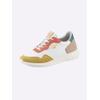 Sneaker HEINE, Damen, Gr. 36, bunt (weiß, bunt), Leder, Veloursleder, Synthetik, modisch, Schuhe