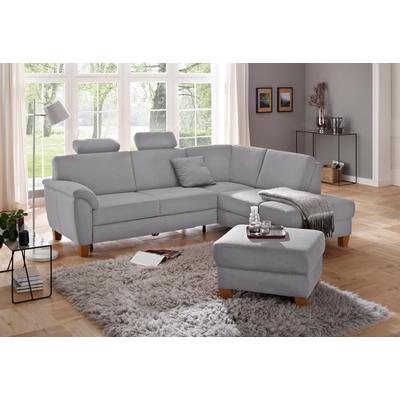 Ecksofa HOME AFFAIRE "Alta L-Form", grau, B:250cm H:89cm T:201cm, Struktur ( 100% Polyester), Struktur fein ( 100% Polyester), Luxus-Microfaser ALTARA NUBUCK (100% Polyester), Sofas, mit Federkern und Kontrastnaht, Füße Buche eichefarben Image