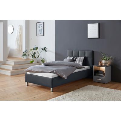 Polsterbett, schwarz, B:110cm H:98cm L:210cm, Bezug Bett: 100% Polyurethan, Bonnell-Federkernmatratze: 51% Polypropylen, 39% Polyester, 10% Baumwolle, Kaltschaummatratze: 100% Polyester, Bezug abnehm- und waschbar bis 60u00b0C, WESTFALIA... Image