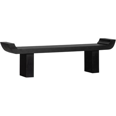 Bank WOOOD "Lox", schwarz, B:183cm H:35cm T:53cm, Holzwerkstoff, Sitzbänke, Sitzbank, mit Furnierschicht, H 35 cm x B 183 cm Image