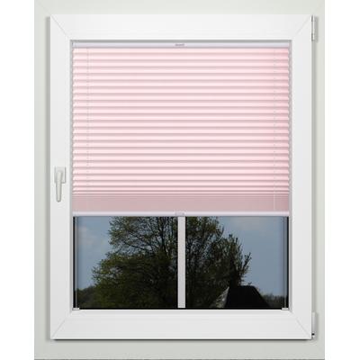 Plissee INDEKO "simple", rosa (rosé, weiß), B:109cm H:130cm, Obermaterial: 94% Polyester, 6% sonstige Fasern, Plissees, nach Maß Image