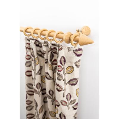 Gardinenstange GARESA "Evi", braun (buchefarben), L:110cm, Holzwerkstoff, Gardinenstangen, Vorhanggarnitur Holz, verlängerbar, Wandmont.,mit Ringe/2 Lauf Gleiter Image