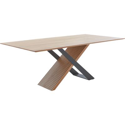 Esstisch NIEHOFF SITZMÖBEL "Lambada", braun (ei, eiche), B:180cm H:76cm T:100cm, Tische, Grafik-Gestell mit Lamellenoptik, verschiedene Maße Höhe 76 Image