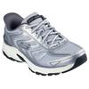 Slip-On Sneaker SKECHERS "STAMINA SPORT", Herren, Gr. 43, silber (silberfarben, grau), Leder, Synthetik, Textil, kontrastfarbene Details, sportlich, Schuhe, Retro Sneaker, Schnürschuh mit Slip-ins