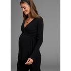 Umstandsshirt NEUN MONATE "Stillshirt, Wickelshirt für Schwangerschaft und Stillzeit", Damen, Gr. 40/42, schwarz, Jersey, Obermaterial: 95% Baumwolle, 5% Elasthan, unifarben, Basic, Basic, Langarm, Shirts, Wickelshirt aus Rippware für...