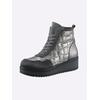 Schnürstiefelette HEINE, Damen, Gr. 36, grau (grau, metallic), Textil, Leder, Veloursleder, Veloursleder, modisch, Schuhe