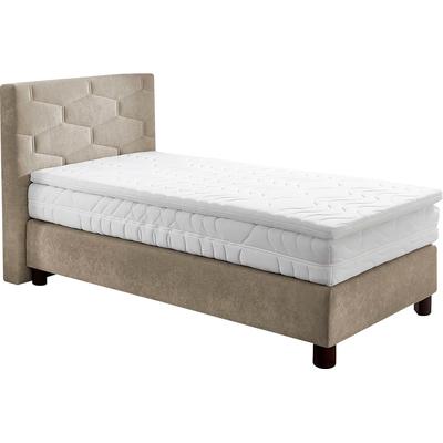 Boxspringbett, beige (sand), B:105cm L:210cm, Bezug: 80% Baumwolle/20% Polyester, WESTFALIA SCHLAFKOMFORT, Komplettbetten, Boxspringbett, wahlweise mit Topper Image
