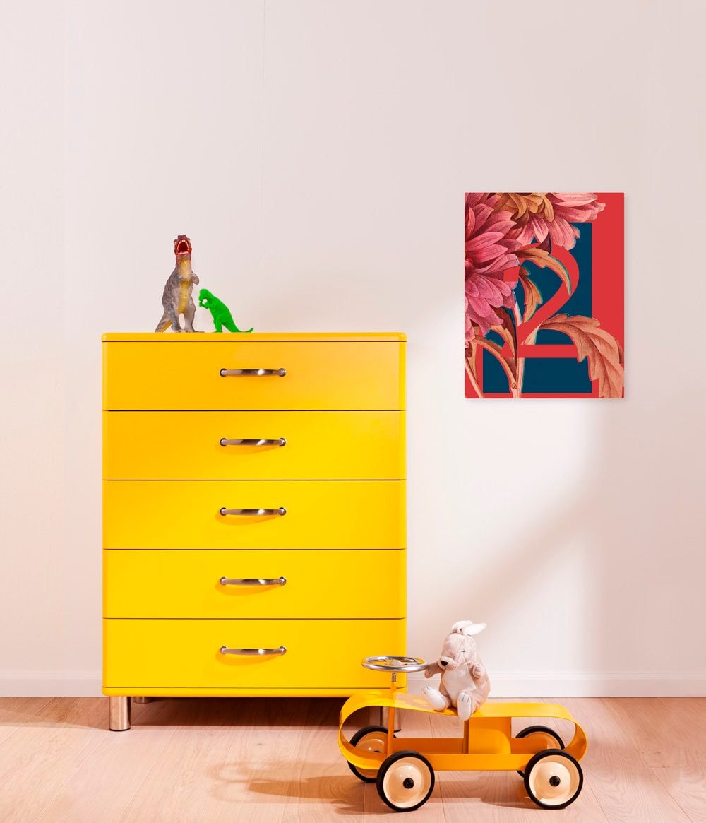 Leinwandbild KOMAR "Number 2 - Größe 30 x 40 cm", bunt (farbe bild(er): bunt), B:30cm, Holz, Papier, Bilder, Keilrahmenbild mi Echtholzrahmen Image