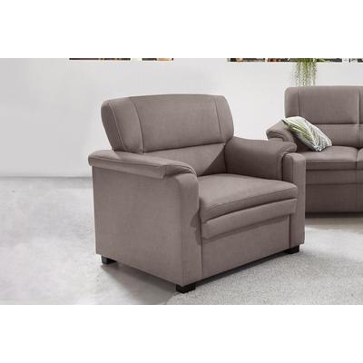 Sessel SIT & MORE "Pisa", grau (steel), B:86cm H:89cm T:90cm, NaturLEDER: Bitte beachten Sie, dass Lederbezüge mehr Nähte aufweisen als Stoffbezüge., Luxus-Microfaser ALTARA NUBUCK (100% Polyester), NaturLEDER Punch (echtes Rindsleder) in Sitz und... Image