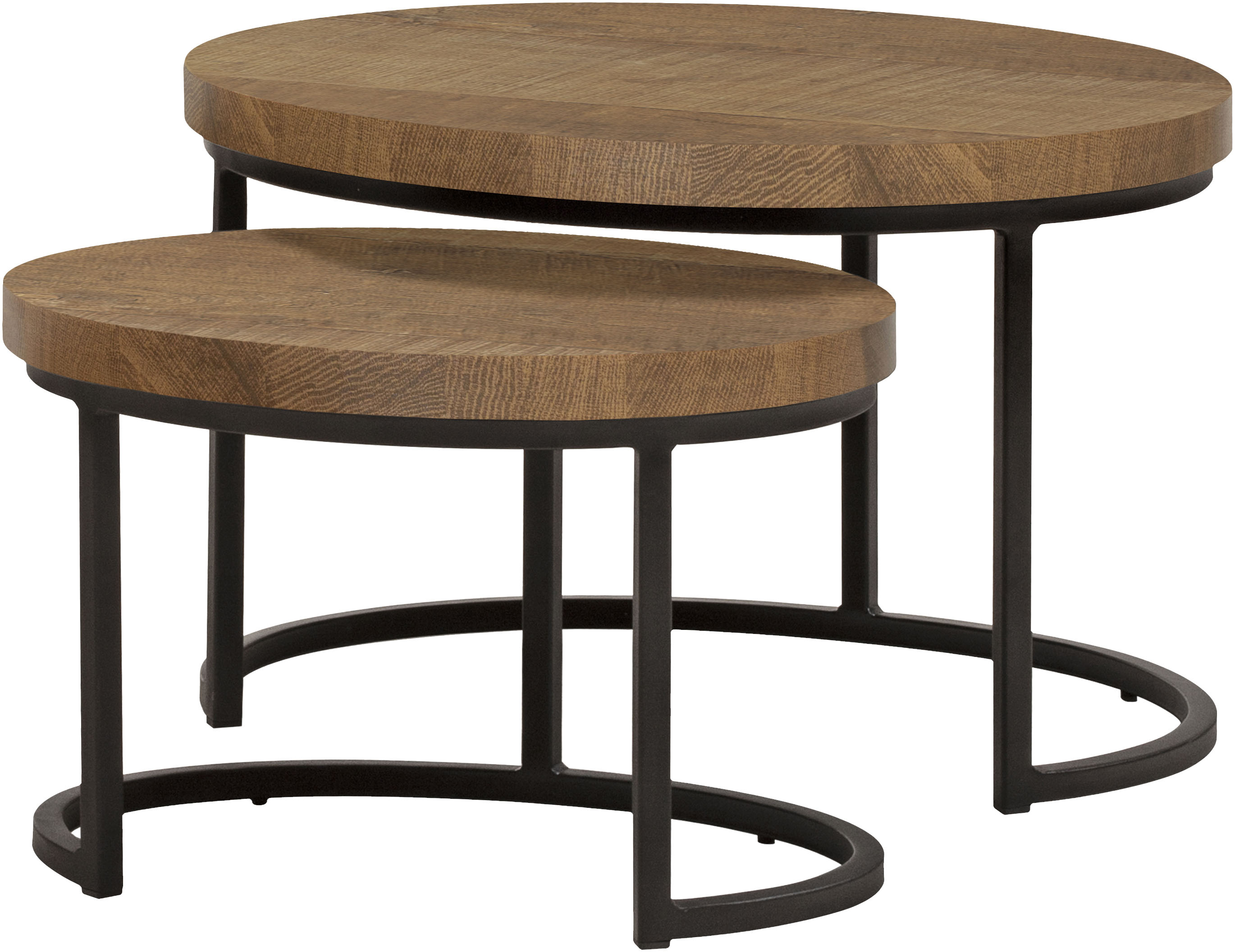 Couchtisch OMG DESIGN "Rutger", schwarz (old teak, schwarz, old teak), B:52cm H:43cm T:71cm, Tische, Couchtisch, im 2er Set, variabel stellbar