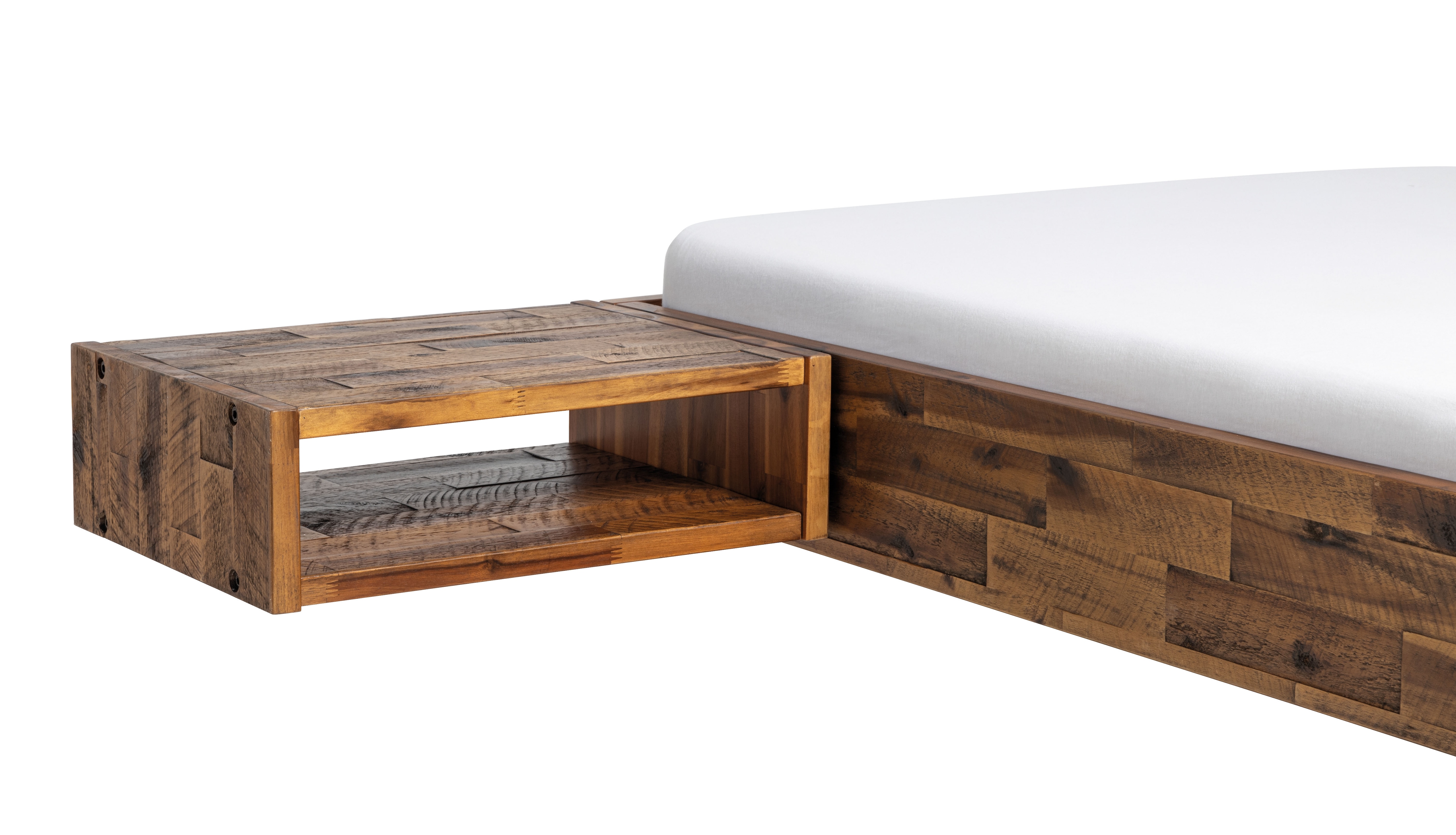 Nachttisch HASENA "Jago", braun, B:50cm H:16cm T:41cm, Akazie massiv, Tische, Nachttisch