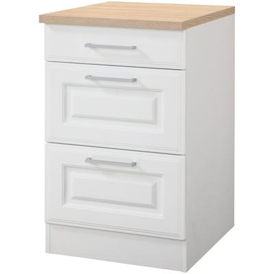 Unterschrank KOCHSTATION "KS-Stockholm", weiß (weiß, weiß), B:50cm H:85cm T:60cm, MDF, Holzwerkstoff, Schränke, hochwertige MDF-Fronten Image