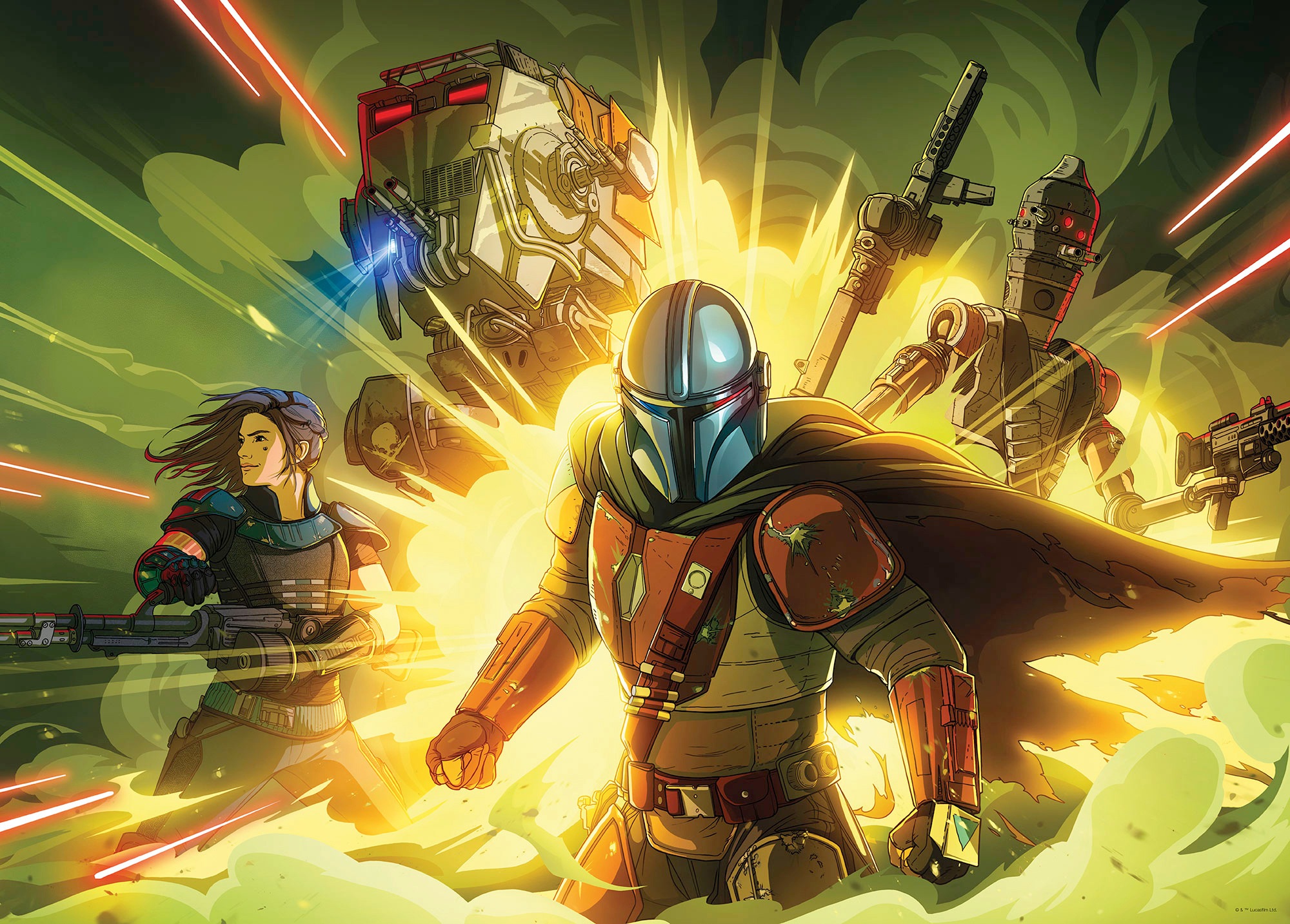 Bild KOMAR "Mandalorian Fireteam", bunt (farbe bild(er): bunt), B:70cm H:50cm, Holz, Papier, Bilder, Wandbild zur Dekoration im Kinderzimmer - ohne Rahmen Image