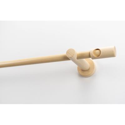 Gardinenstange GARESA "PANDRI", beige (natur), L:150cm Ø:20mm, Holzwerkstoff, Gardinenstangen, Vorhanggarnitur, verlängerbar, gerader Knopf mit Ausschnitt Image