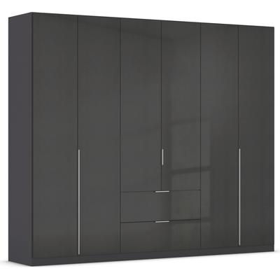 Drehtürenschrank RAUCH "Kleiderschrank Schrank Garderobe AGORDO mit Dekor- oder Hochglanzfront", grau (graumetallic, hochglanz effektgrau), B:271cm H:229cm T:54cm, Holzwerkstoff, Schränke, mit Außenschubkästen, in 6 Breiten und 2 Höhen MADE IN... Image