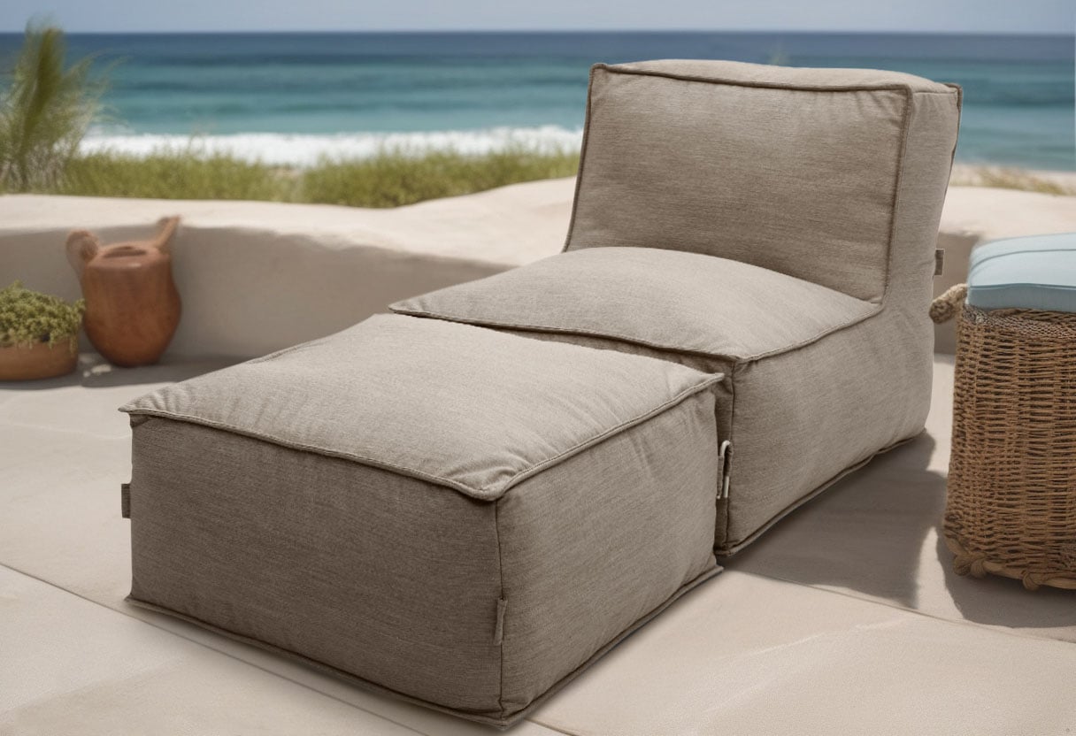 Sofaelement DOMO COLLECTION "Fiu: einfach aufblasbar, für Camping, Garten, Terrasse, Balkon", braun, B:75cm H:73cm T:115cm, 100% Olefin, Polsterelemente, wetterfester Outdoor Sessel 75/115/73 cm, klein verstaubar