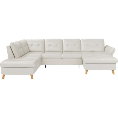 Wohnlandschaft SIT & MORE "Göteborg", weiß (reinweiß), B:327cm H:90cm T:226cm, Sofas, inkl. Sitztiefenverstellung, wahlweise mit Bettfunktion & Bettkasten Image