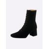 Stiefelette HEINE, Damen, Gr. 35, schwarz, Leder, Veloursleder, Veloursleder, modisch, Schuhe