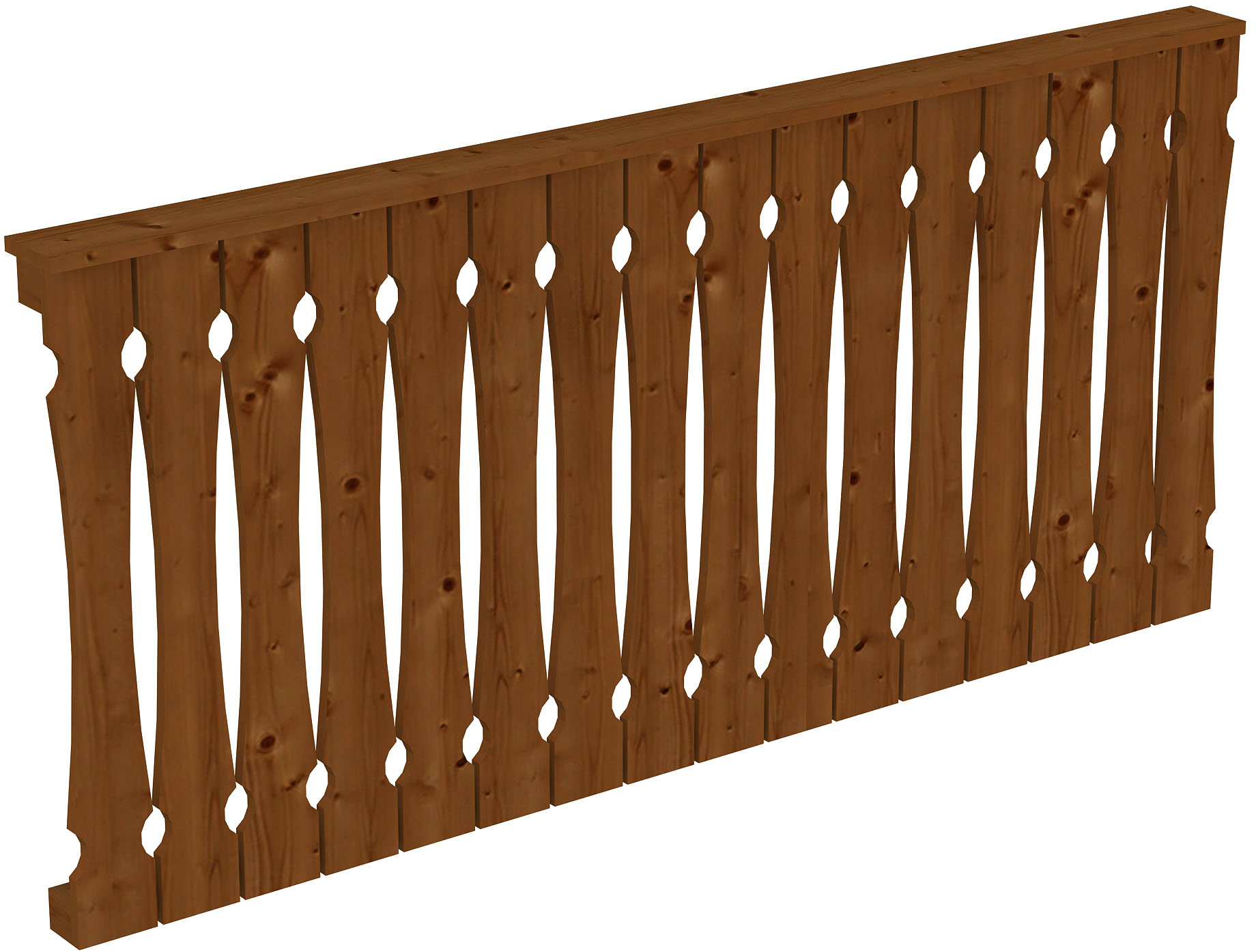 Brüstungsgeländer SKANHOLZ "Balkonschalung", braun (nussbaum), H:96cm L:205cm, Geländer, für die Seite