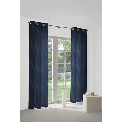 Vorhang WIRTH "Lupara" Gr. 1, blau, B:132cm H:150cm, Jacquard, Obermaterial: 75% Polyester, 25% Baumwolle, Gardinen Image