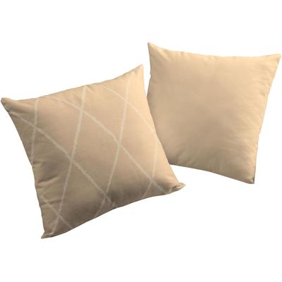 Dekokissen ADAM "Casket Valdelana Light", beige (beige, gemustert), B:50cm L:50cm, Baumwolle, Dekokissen_Sitzkissen_Kissenhüllen, mit Rautenmuster, Wendekissenhülle ohne Füllung, 1 Stück Image