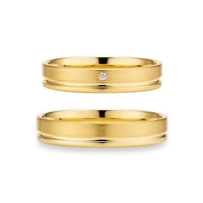 Trauring PHÖNIX "Schmuck Geschenk Gold 333 Trauring Ehering LIEBE versch. Varianten" Gr. 70, gold (gelbgoldfarben), Fingerringe, 70, ohne Brillant, Gelbgold 333, 4,0mm, Made in Germany, wahlweise mit oder ohne Brillant Image