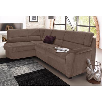 Ecksofa SIT & MORE "Pandora L-Form", braun (schoko), B:251cm H:91cm T:176cm, Luxus-Microfaser ALTARA NUBUCK (100% Polyester), Luxus-Microfaser ALTARA NUBUCK (100% Polyester), Luxus-Microfaser (100% Polyester), Sofas, wahlweise mit Bettfunktion und... Image